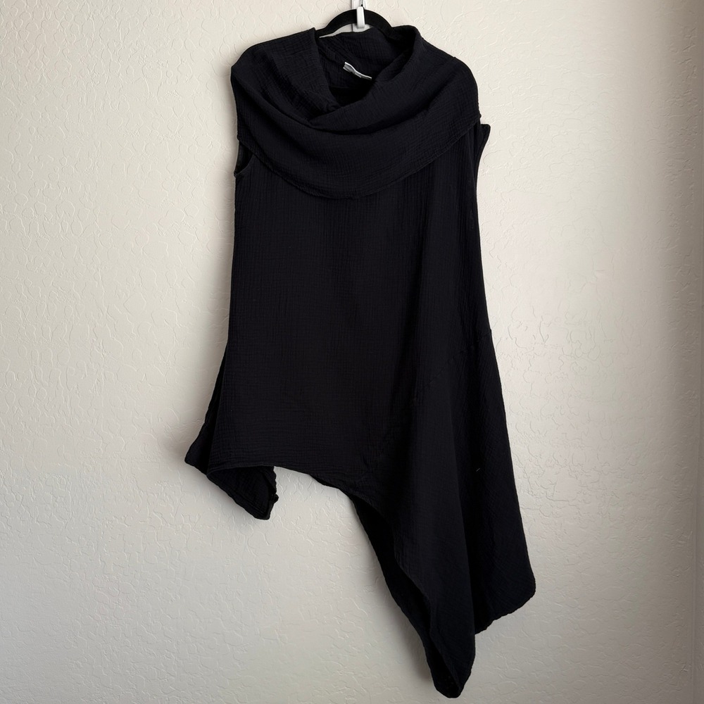 Bryn Walker Women's Asymmetrical A Noa Cowl Neck Tunic Dress Black Large